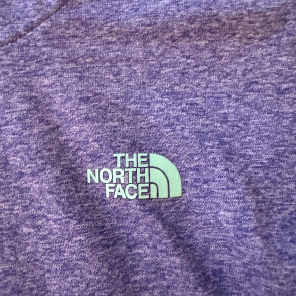The North Face TNF Long Sleeve Hooded Base Layer Mint and Purple - Picture 3 of 7